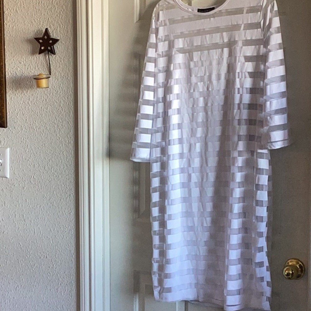 White Striped Dress